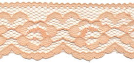 1" Poly Flat Raschel Lace-Peach