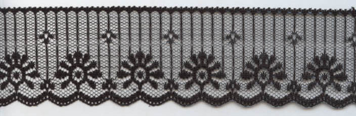 1.875" Poly Flat Raschel Lace-Black