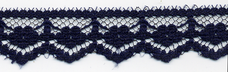 5/8" Poly Flat Raschel Lace-Navy