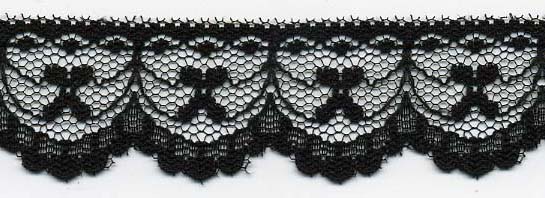 1.25" Poly Flat Raschel Lace-Black