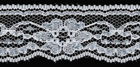 1+1/4" Poly Flat Raschel Lace-White