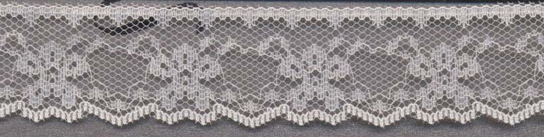 1.125" Poly Flat Raschel Lace-Ivory