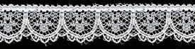 1/2" Poly Flat Raschel Lace-White