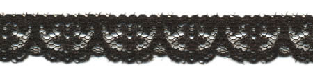 1/2" Poly Flat Raschel Lace-Black