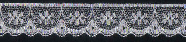 3/4" Nylon Raschel Lace Edge-White