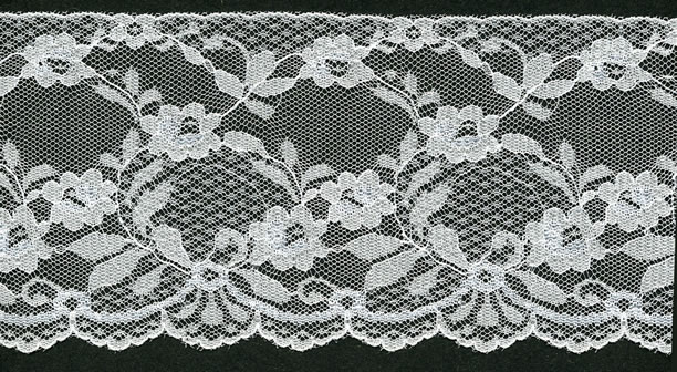 4+3/8" Nylon Edge Lace-White