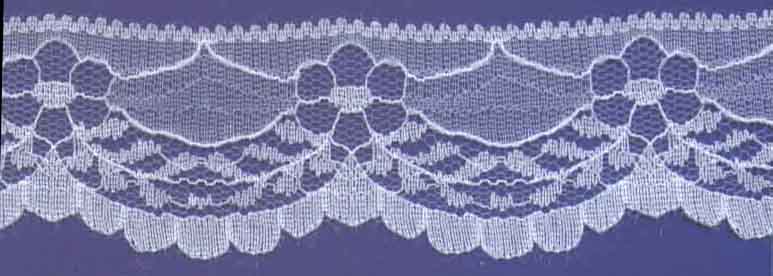 1+9/16" Nylon Raschel Edge Lace-White