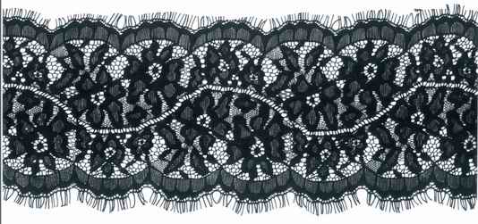 5.25" Galloon Lace-Black<>Chantilly / Eyelash Lace