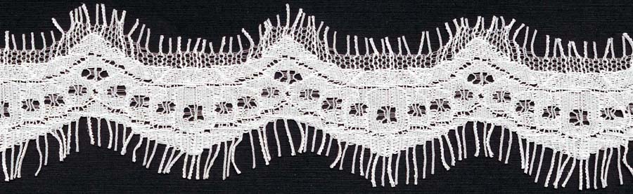 1" Wave Edge Lace-Raw White<>Chantilly / Eyelash Lace