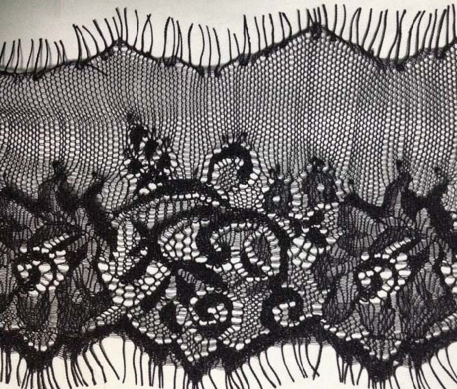 4" Double Pointed Edge Lace-Black<>Chantilly / Eyelash Lace