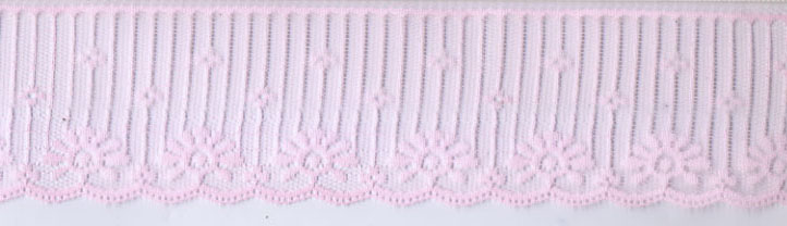 3/4" Poly Galloon Beading Lace-Light Pink