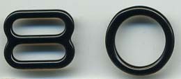 <font color="red">IN STOCK</font><br>3/8" Nylon Coated Ring/Slider Set-Black