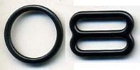 1/2" Nylon Coated O Ring & Slider-Black