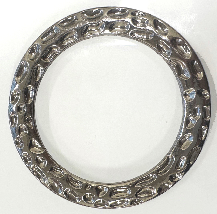 <font color="red">IN STOCK</font><br>2+1/4" Etched O-Ring Nickel Free (1+9/16" ID)-Silver