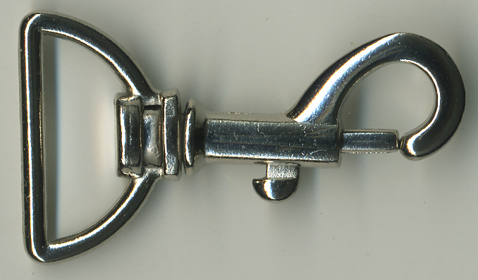 <font color="red">IN STOCK</font><br>2" Long Swivel Hook with 1" Belt Slot-Nickel