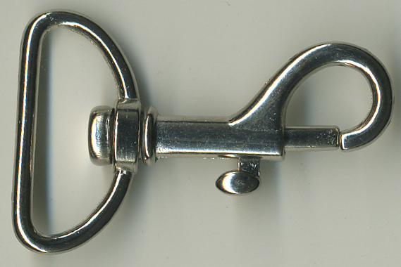 <font color="red">IN STOCK</font><br>1+3/4" Long Swivel Hook with 1" Belt Slot-Nickel