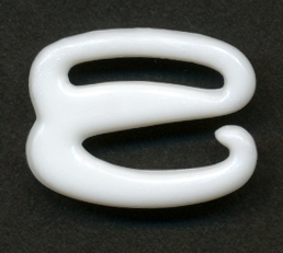 <font color="red">IN STOCK</font><br>1/2" Plastic "E" Bra Hook-White