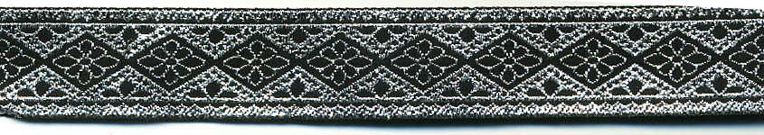 <font color="red">IN STOCK</font><br>13/16" Dominica Pattern-Black Silver