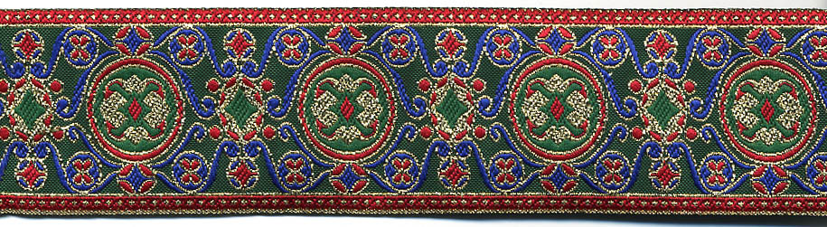 <font color="red">IN STOCK</font><br>1.5" Harmony Pattern-Gold Green Red Blue