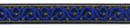 <font color="red">IN STOCK</font><br>1/2" Metallic Scroll-Black Blue Gold