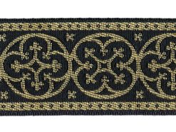 <font color="red">IN STOCK</font><br>1+5/8" Circle X Metallic Jacquard-Gold Black