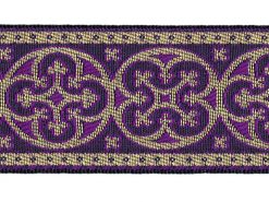 <font color="red">IN STOCK</font><br>1+5/8" Circle X Metallic Jacquard-Gold Purple