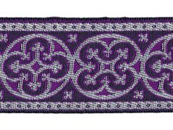 <font color="red">IN STOCK</font><br>1+5/8" Circle X Metallic Jacquard-Silver Purple