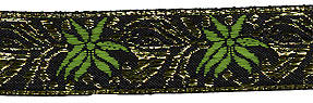 <font color="red">IN STOCK</font><br>1" Metallic Floral Burst-Green Gold Black