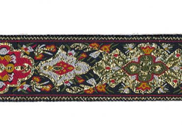 <font color="red">IN STOCK</font><br>1+1/8" Metallic Russian Pattern-Red Gold Green