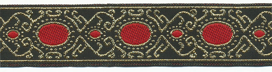 <font color="red">IN STOCK</font><br>1" Scarab Pattern-Black Gold Red