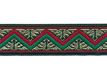 <font color="red">IN STOCK</font><br>7/8" Bold Zig Zag-Black Gold Red Green