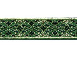 <font color="red">IN STOCK</font><br>7/8" Metallic Interweave Web Pattern-Emerald Hunter Gold