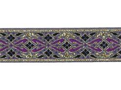 <font color="red">IN STOCK</font><br>7/8" Metallic Interweave Web Pattern-Lilac Purple Gold