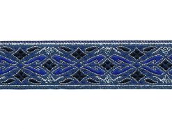 <font color="red">IN STOCK</font><br>7/8" Metallic Interweave Web Pattern-Dark Navy Royal Silver