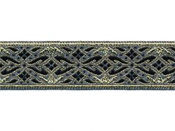 <font color="red">IN STOCK</font><br>7/8" Metallic Interweave Web Pattern-Grey Black Gold