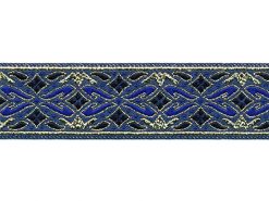 <font color="red">IN STOCK</font><br>7/8" Metallic Interweave Web Pattern-Dark Navy Royal Gold