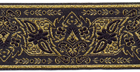 <font color="red">IN STOCK</font><br>2" Metallic Aladin Carpet-Black Gold Metallic Gold