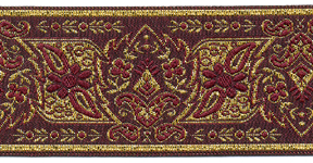 <font color="red">IN STOCK</font><br>2" Metallic Aladin Carpet-Burgandy Gold Metallic Gold