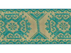 <font color="red">IN STOCK</font><br>1+1/2" Metallic Sultan Needlepoint-Gold Aqua