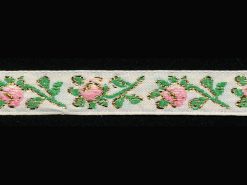 <font color="red">IN STOCK</font><br>1/2" Poly Metallic Floral Bud-Off White Gold Green Pinks