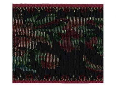 <font color="red">IN STOCK</font><br>2+5/8" Metallic Needlepoint-Blk Burg Forest Gold Sapp Tan