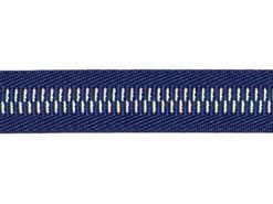 <font color="red">IN STOCK</font><br>11/16" Metallic Zipper Pattern-Navy Silver