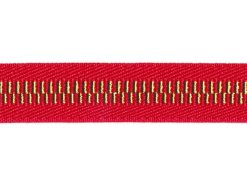 <font color="red">IN STOCK</font><br>11/16" Metallic Zipper Pattern-Red Gold