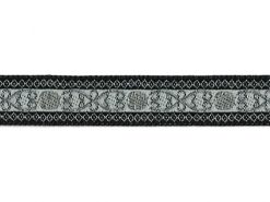 <font color="red">IN STOCK</font><br>9/16" Metallic Glyph Pattern-Black White Silver