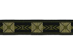 <font color="red">IN STOCK</font><br>5/8" Metallic Deco Pattern-Black Gold Forest Green