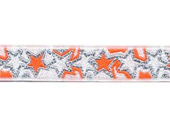 <font color="red">IN STOCK</font><br>5/8" Poly Metallic Stars-White Orange Silver