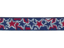 <font color="red">IN STOCK</font><br>5/8" Poly Metallic Stars-Navy Red Silver