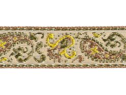 <font color="red">IN STOCK</font><br>1" Metallic Dali Pattern-Ecru Maize Moss Mocha Gold