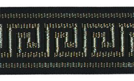 <font color="red">IN STOCK</font><br>1+1/2" Metallic Greek Key-Black Gold