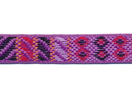 <font color="red">IN STOCK</font><br>5/8" Geometric Jacquard Ribbon-Lavender Combo